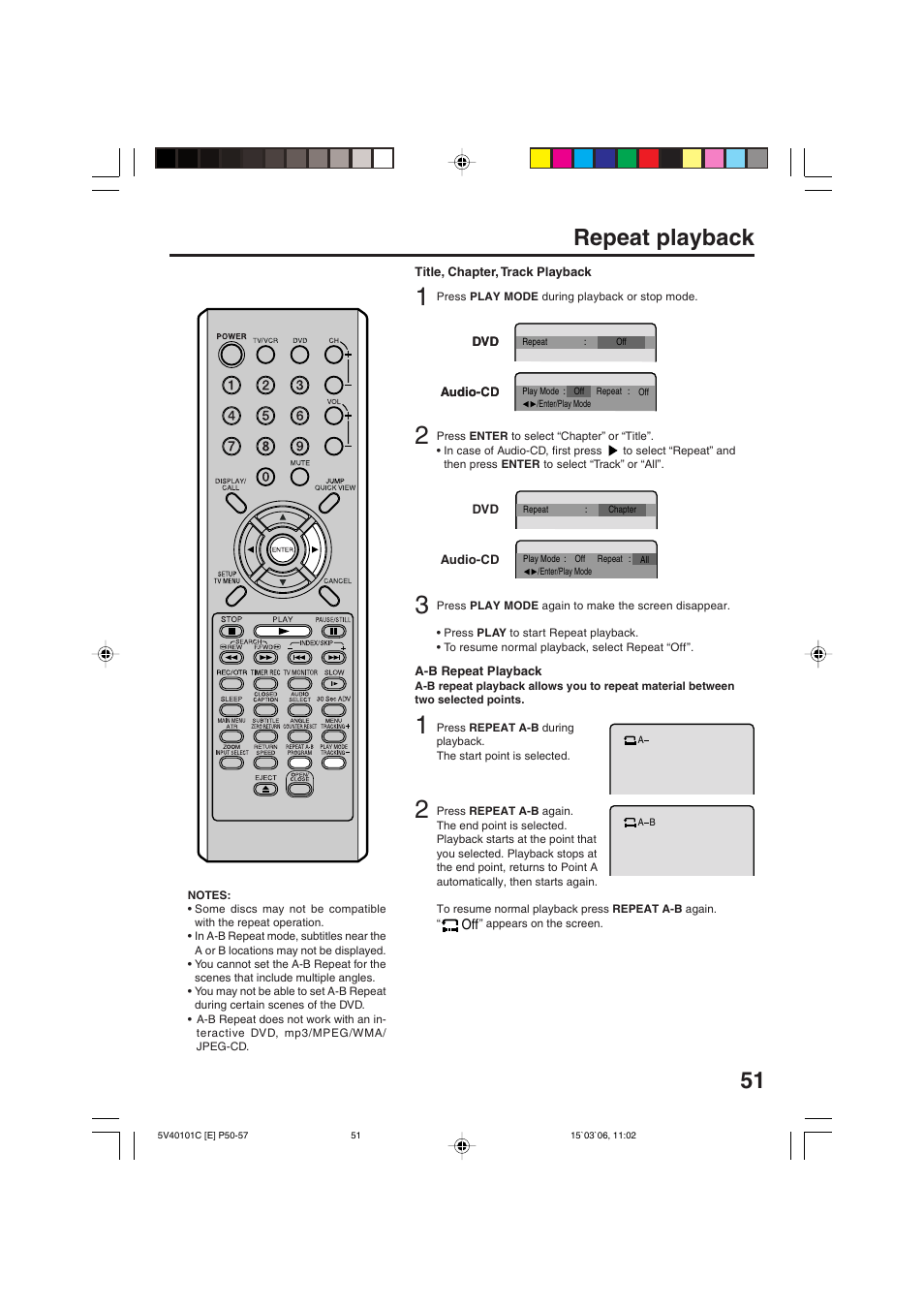 Repeat playback | RCA 24F502TDV User Manual | Page 51 / 68