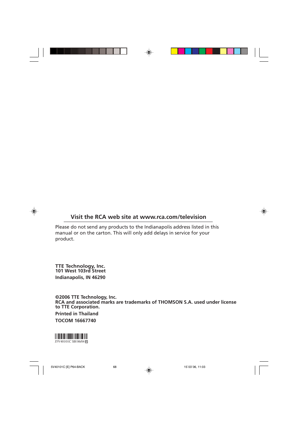 RCA 24F502TDV User Manual | Page 68 / 68