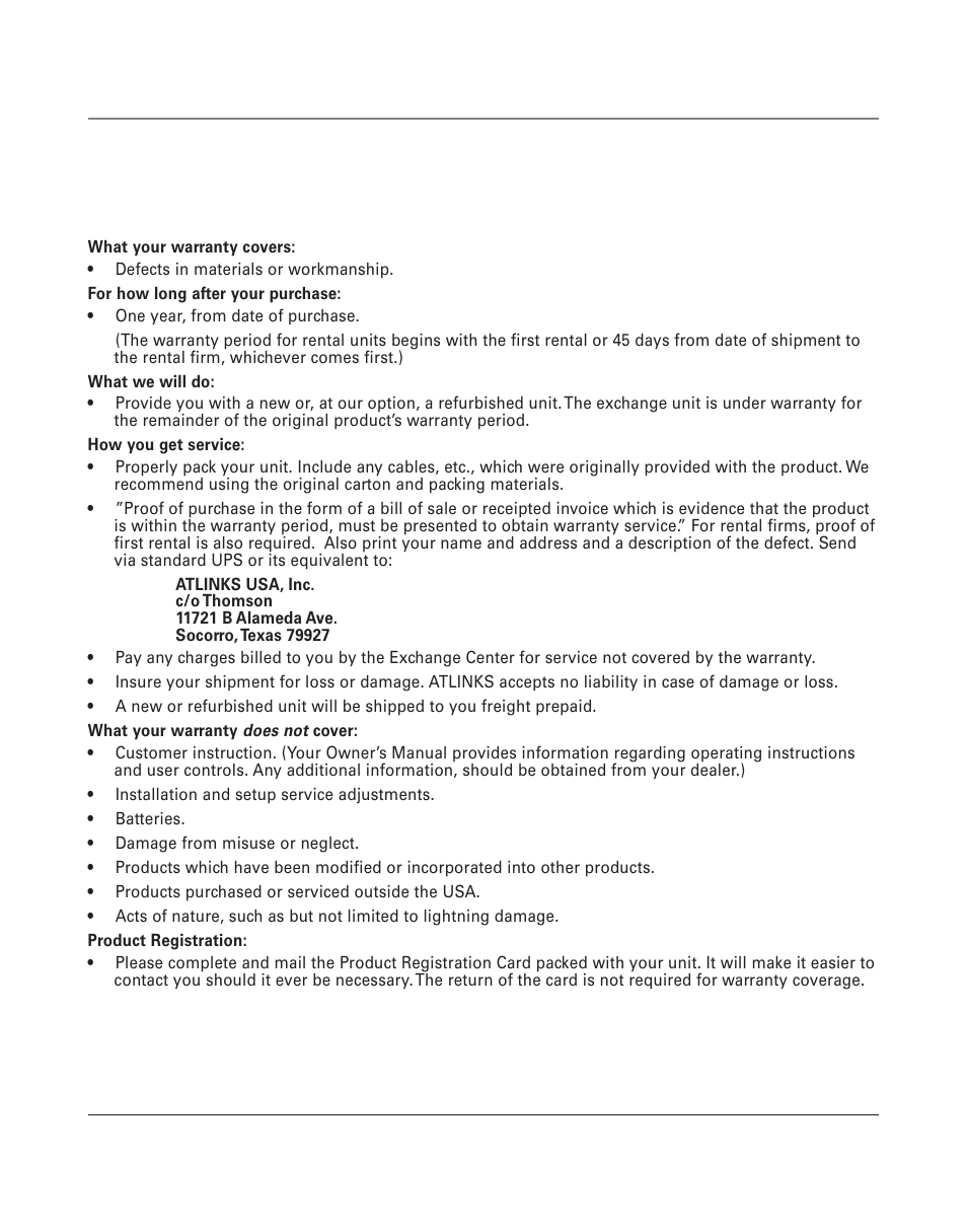 Limited warranty, Imited, Arranty | Other information | RCA 16211370 User Manual | Page 33 / 38