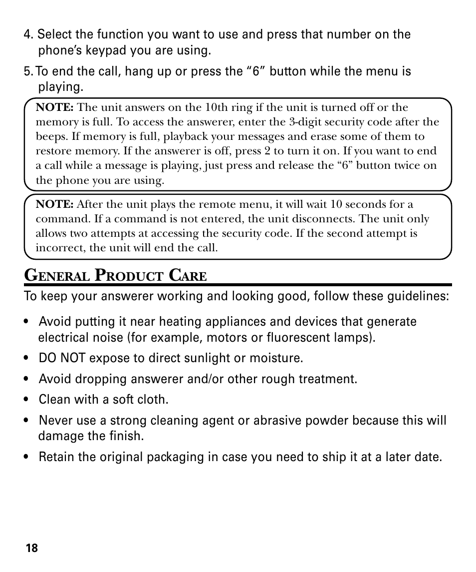 RCA GE 29878 User Manual | Page 18 / 48