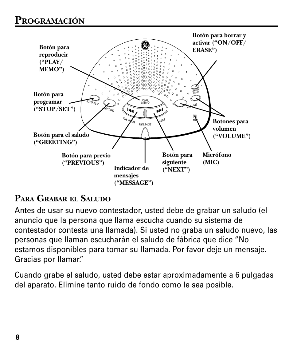 Rogramación | RCA GE 29878 User Manual | Page 32 / 48