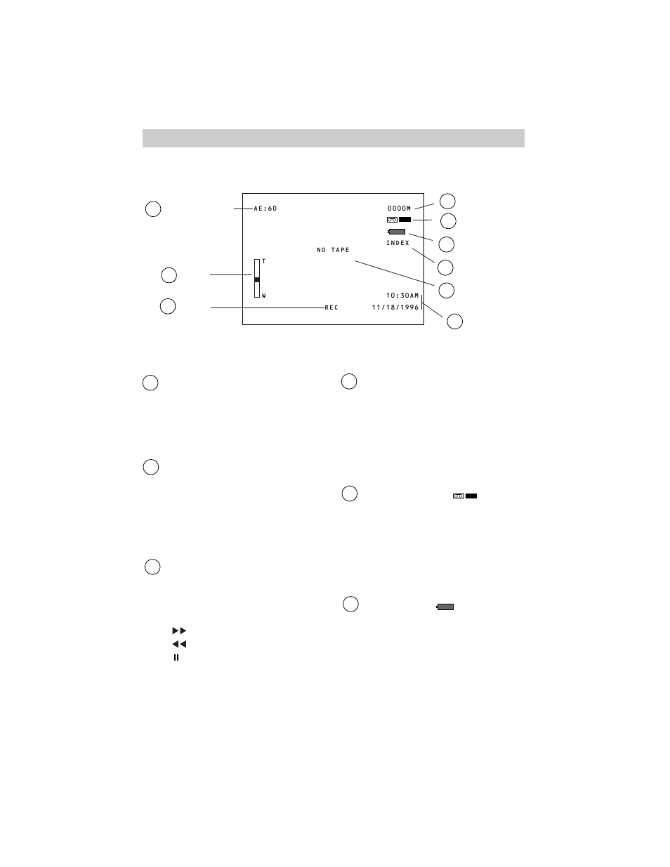 Displays in viewfinder | RCA CC432 User Manual | Page 26 / 64