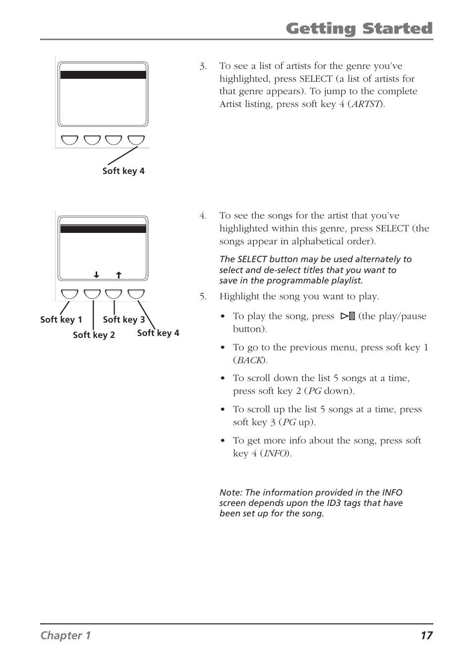 Getting started, Chapter 1 17 | RCA Lyra RD2840 User Manual | Page 19 / 58