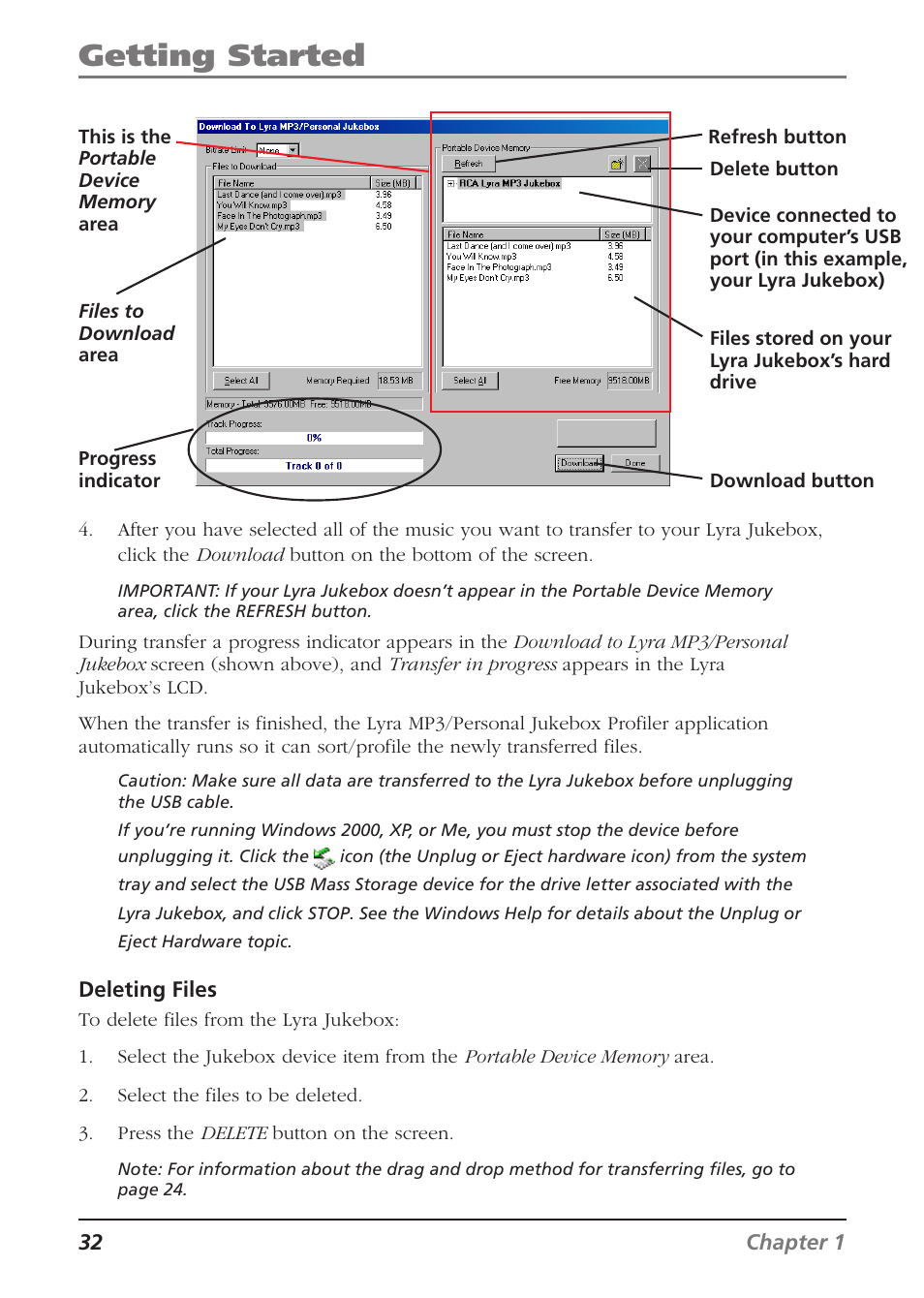 Getting started | RCA Lyra RD2840 User Manual | Page 34 / 58