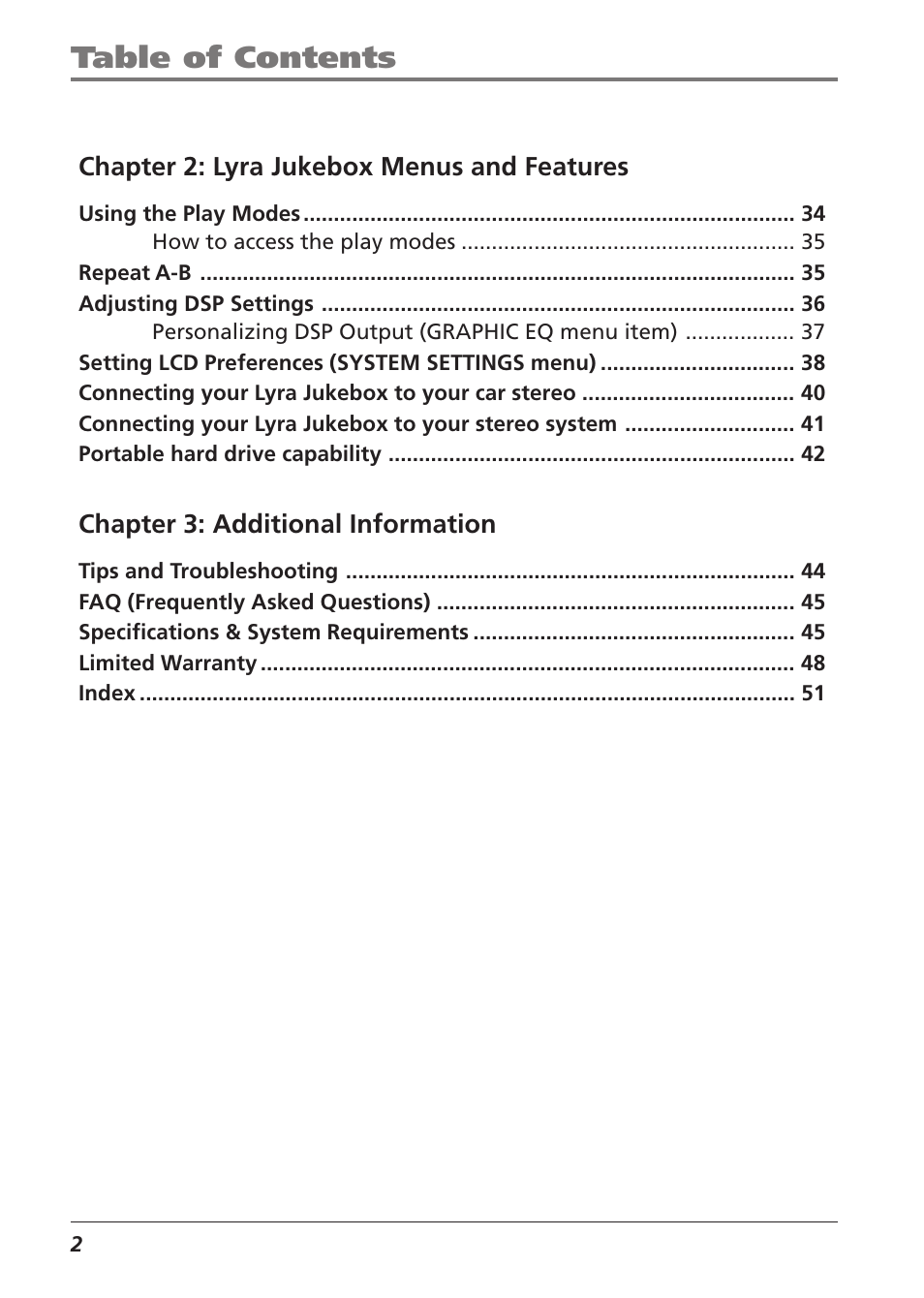 RCA Lyra RD2840 User Manual | Page 4 / 58