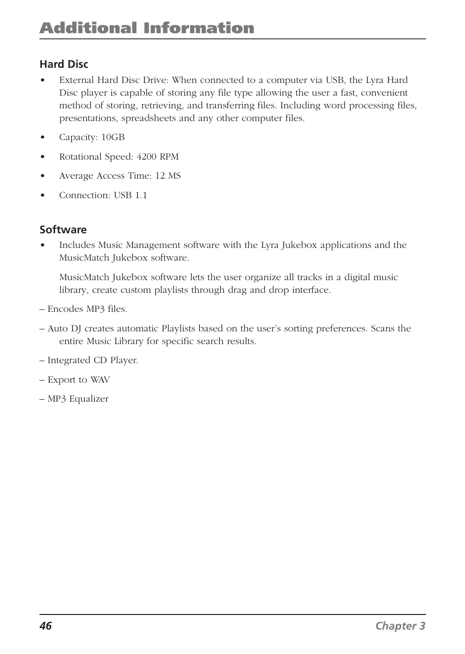 Additional information | RCA Lyra RD2840 User Manual | Page 48 / 58