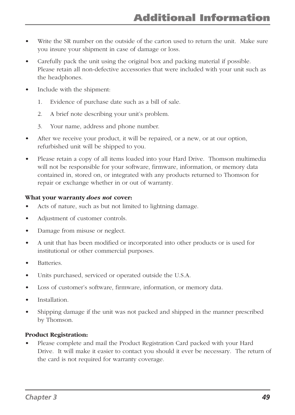 Additional information | RCA Lyra RD2840 User Manual | Page 51 / 58