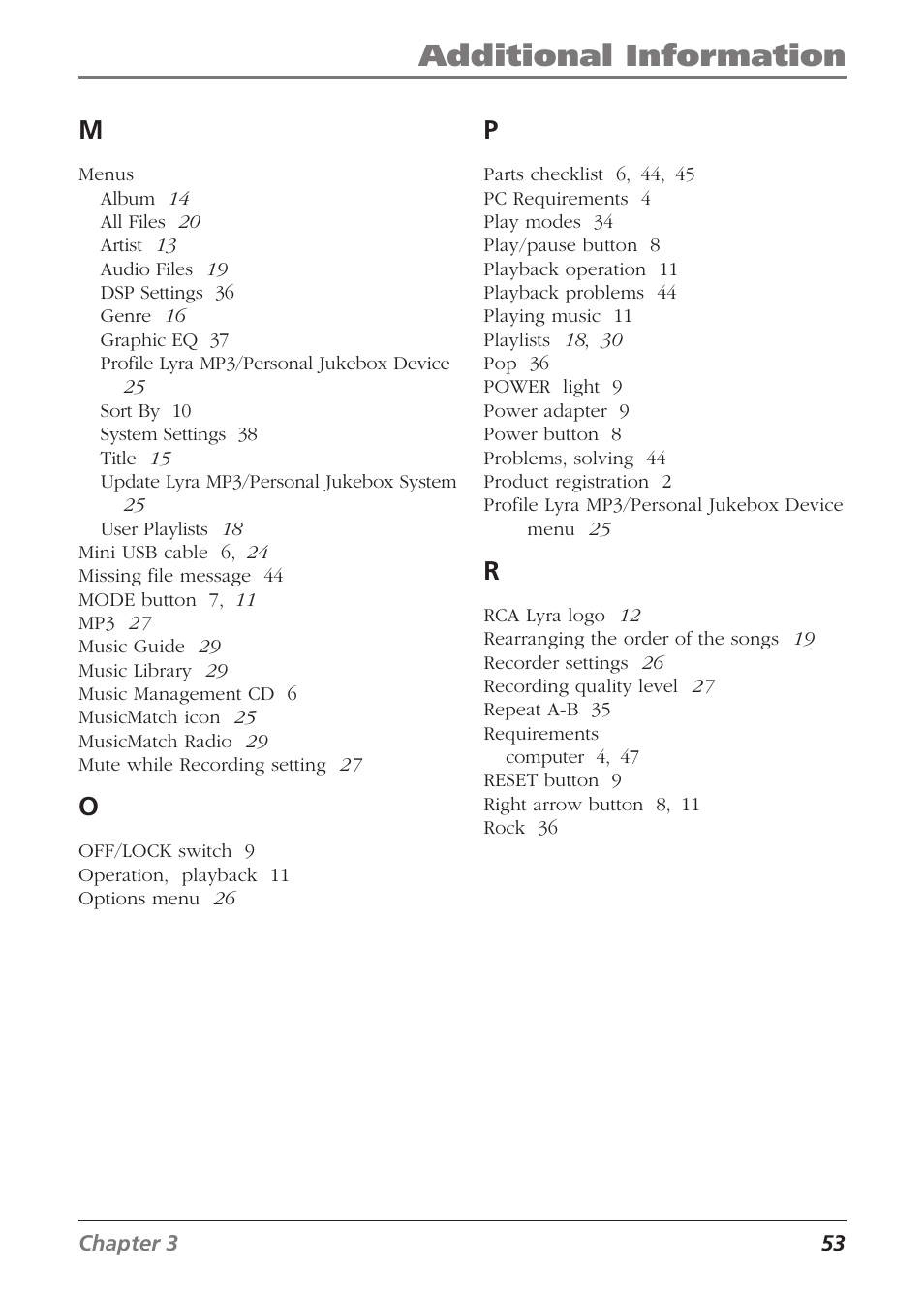 Additional information | RCA Lyra RD2840 User Manual | Page 55 / 58