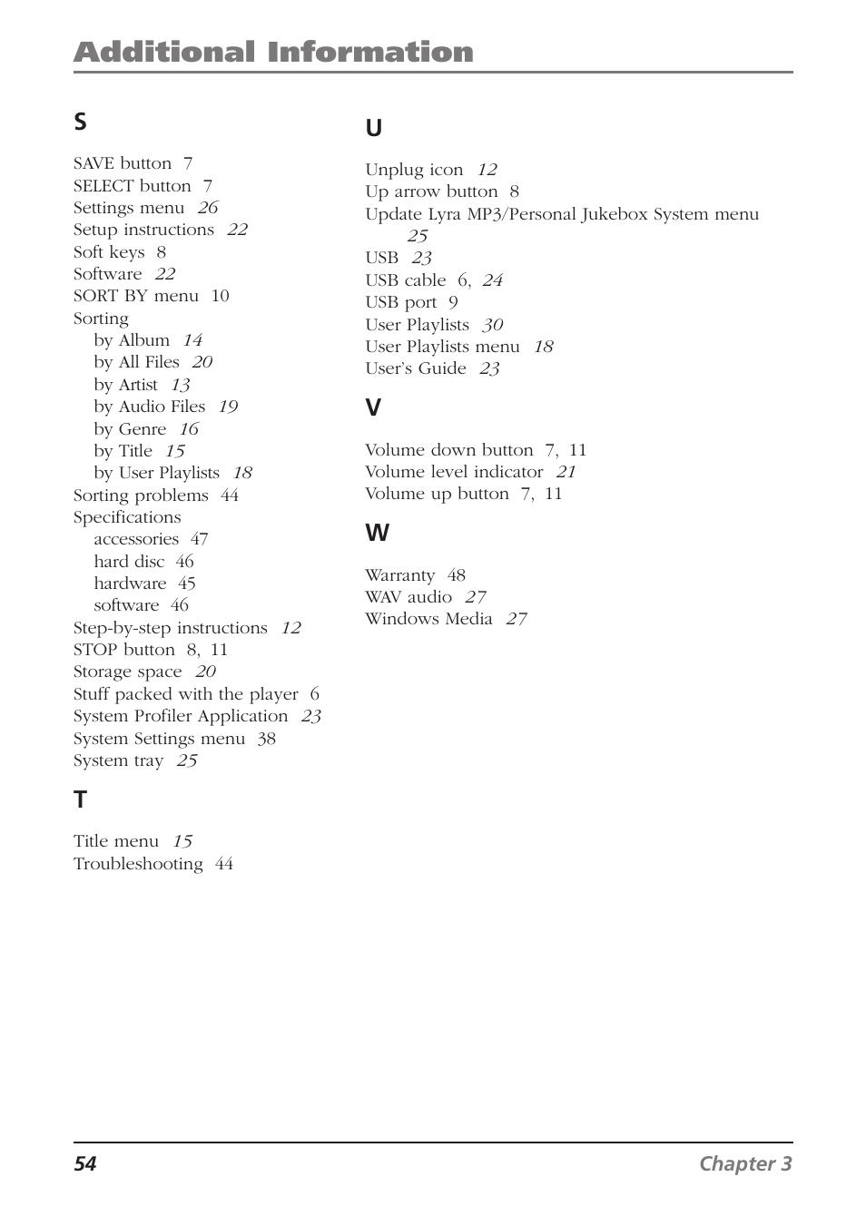 Additional information | RCA Lyra RD2840 User Manual | Page 56 / 58