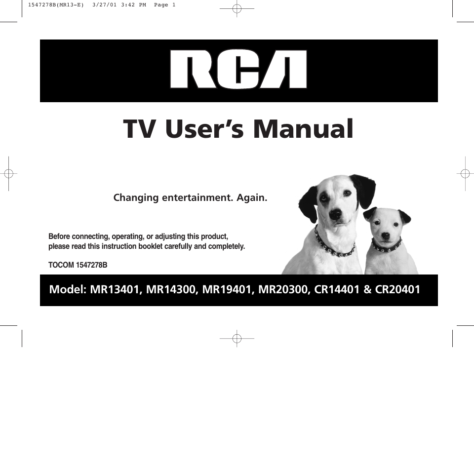 RCA MR13401 User Manual | 32 pages