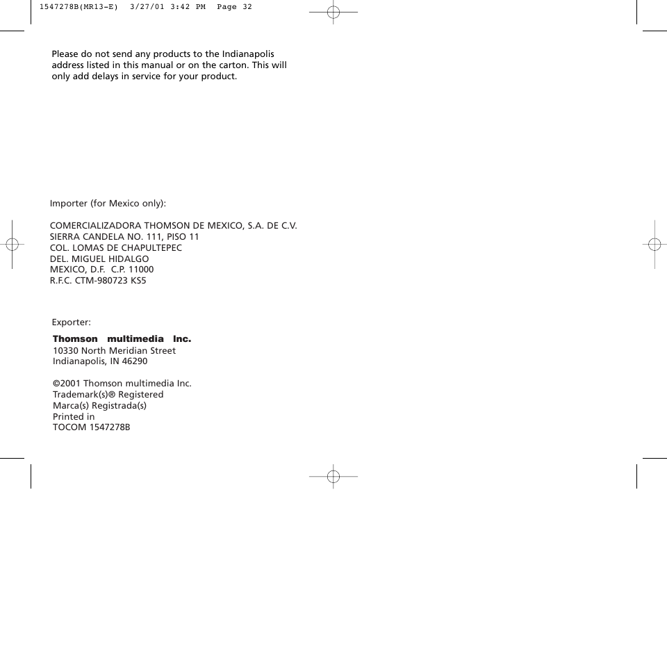 RCA MR13401 User Manual | Page 32 / 32