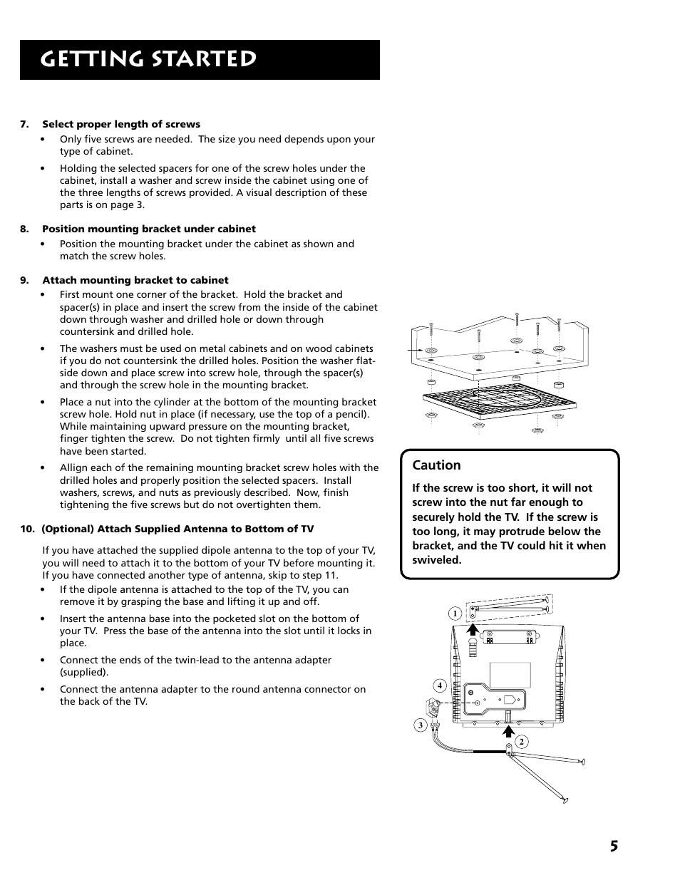 Getting started | RCA E09344 User Manual | Page 7 / 20