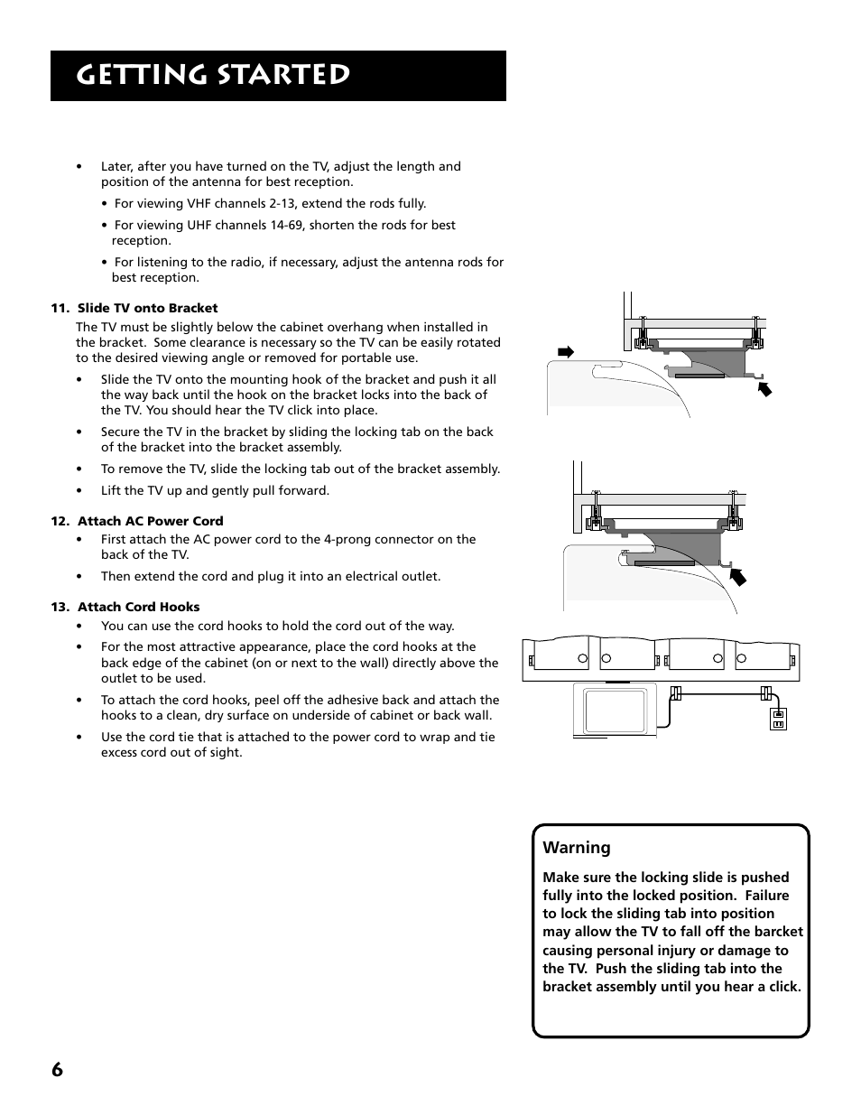 Getting started | RCA E09344 User Manual | Page 8 / 20