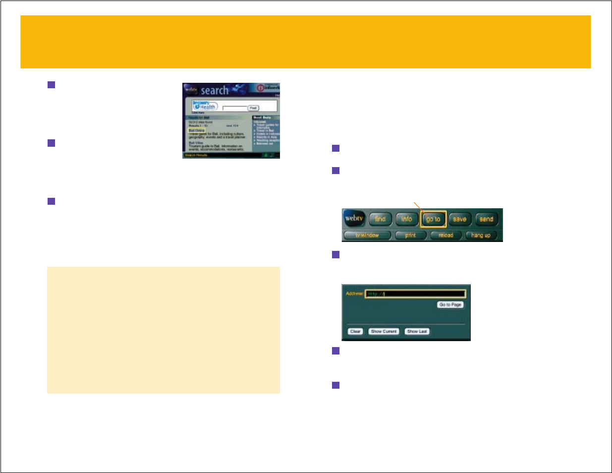 Going directly to a web site | RCA DIRECTTV Receiver with Ultimate TV Service 980-04038-800 User Manual | Page 41 / 55