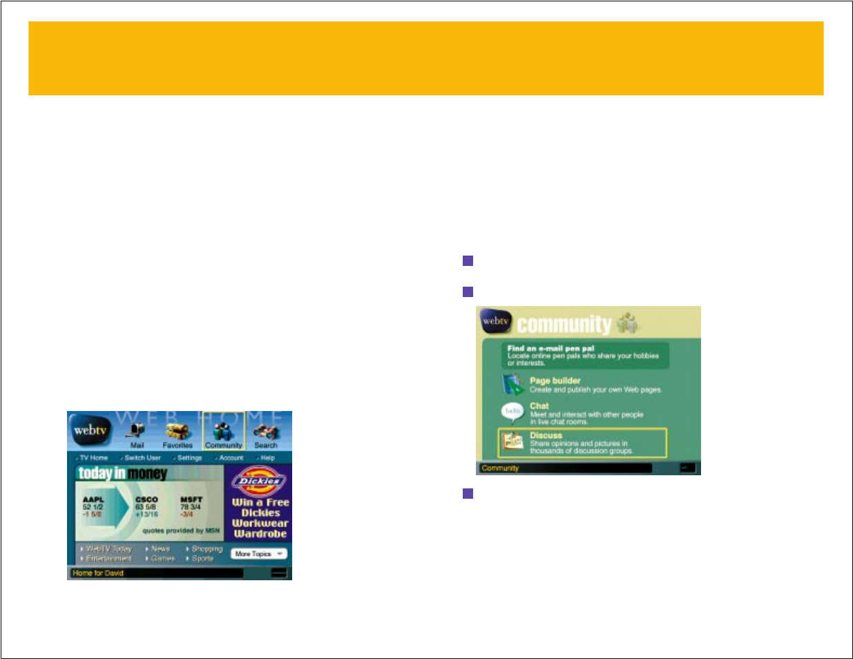 Online conversation, Discussion groups and chat rooms, Discussion groups | Joining a discussion group | RCA DIRECTTV Receiver with Ultimate TV Service 980-04038-800 User Manual | Page 46 / 55