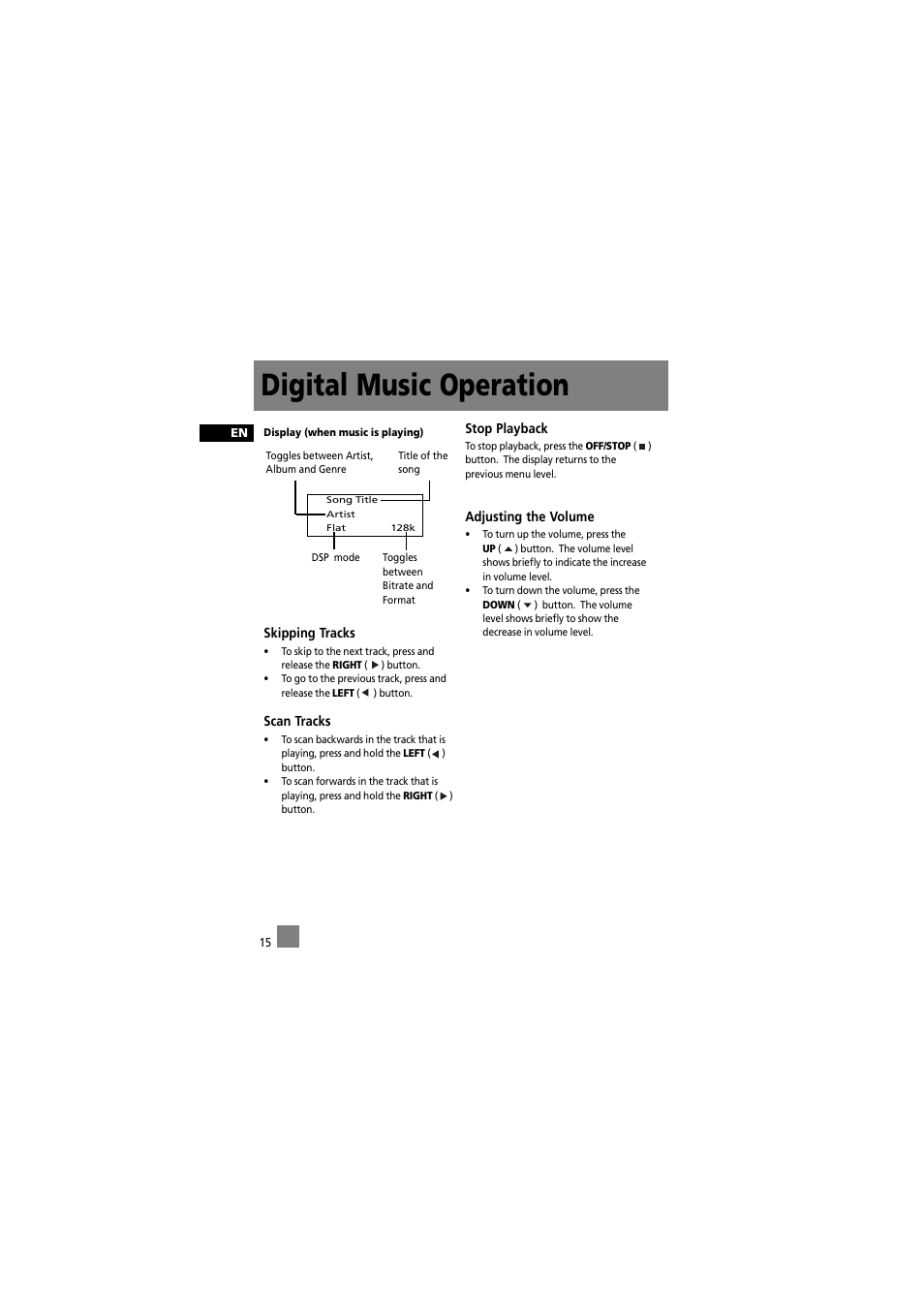 Digital music operation | RCA RD2012 User Manual | Page 25 / 39