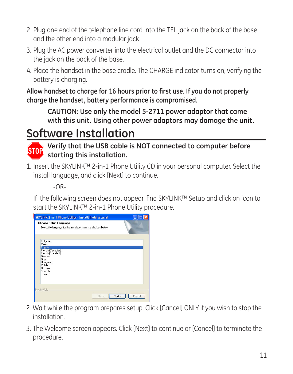 Software installation | RCA 28300 User Manual | Page 11 / 52