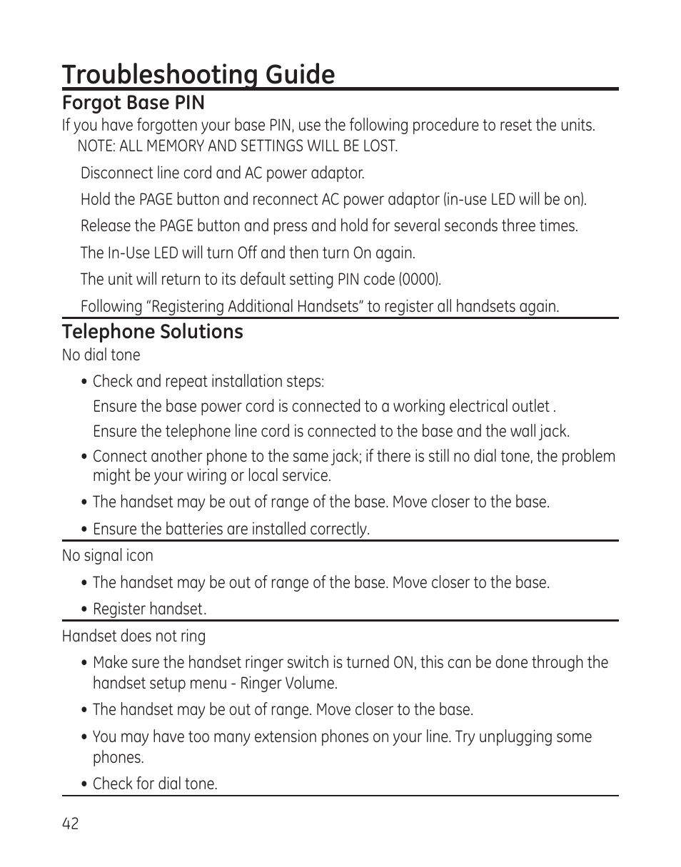 Troubleshooting guide | RCA 28300 User Manual | Page 42 / 52