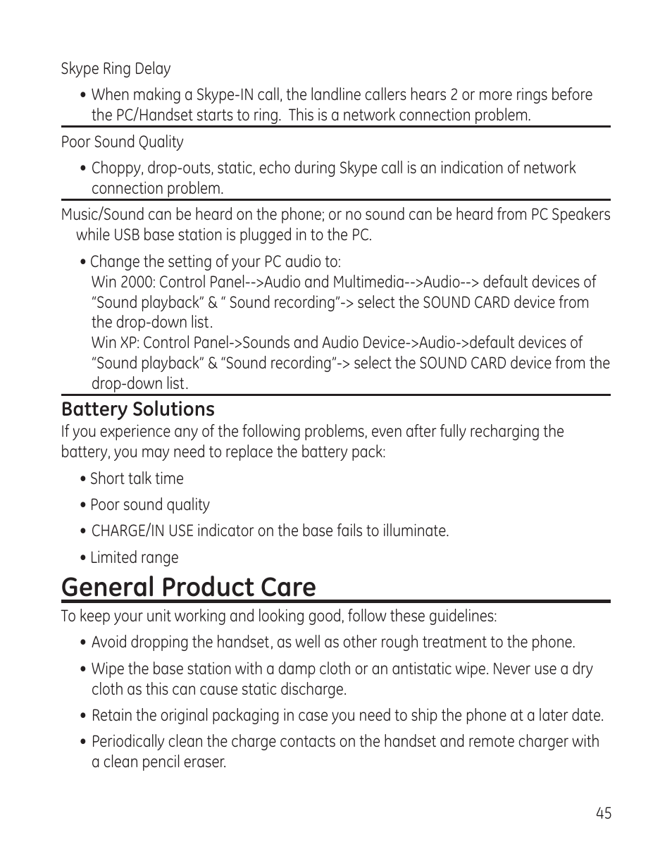 General product care | RCA 28300 User Manual | Page 45 / 52