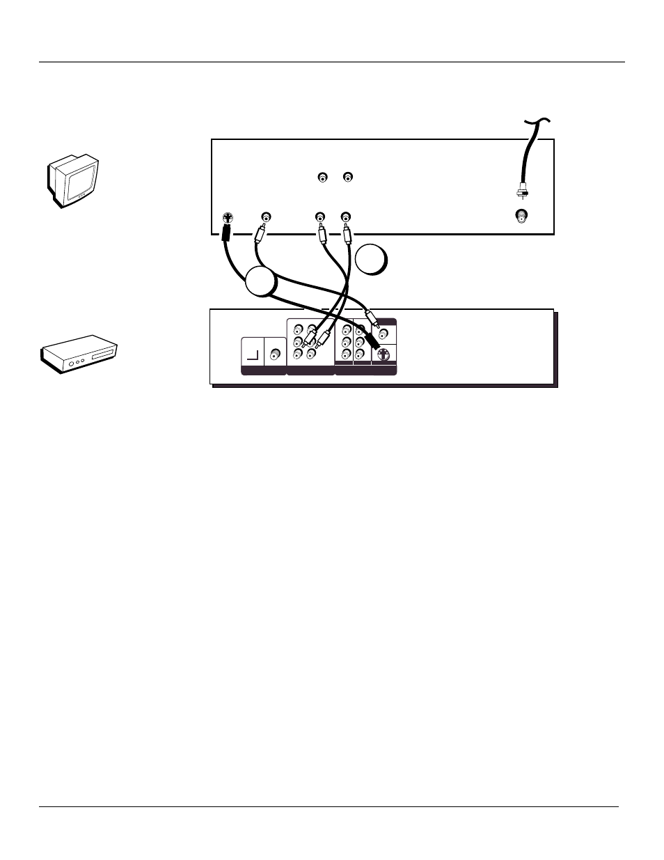 Connections & setup, 12 dvd player + tv with audio/video input jacks, 12 chapter 1 | Go to page 18, Tv dvd, And p, Jacks), Use video-grade cables for the y, p, Connect the ac power cord into an ac outlet | RCA RC6001P User Manual | Page 14 / 70