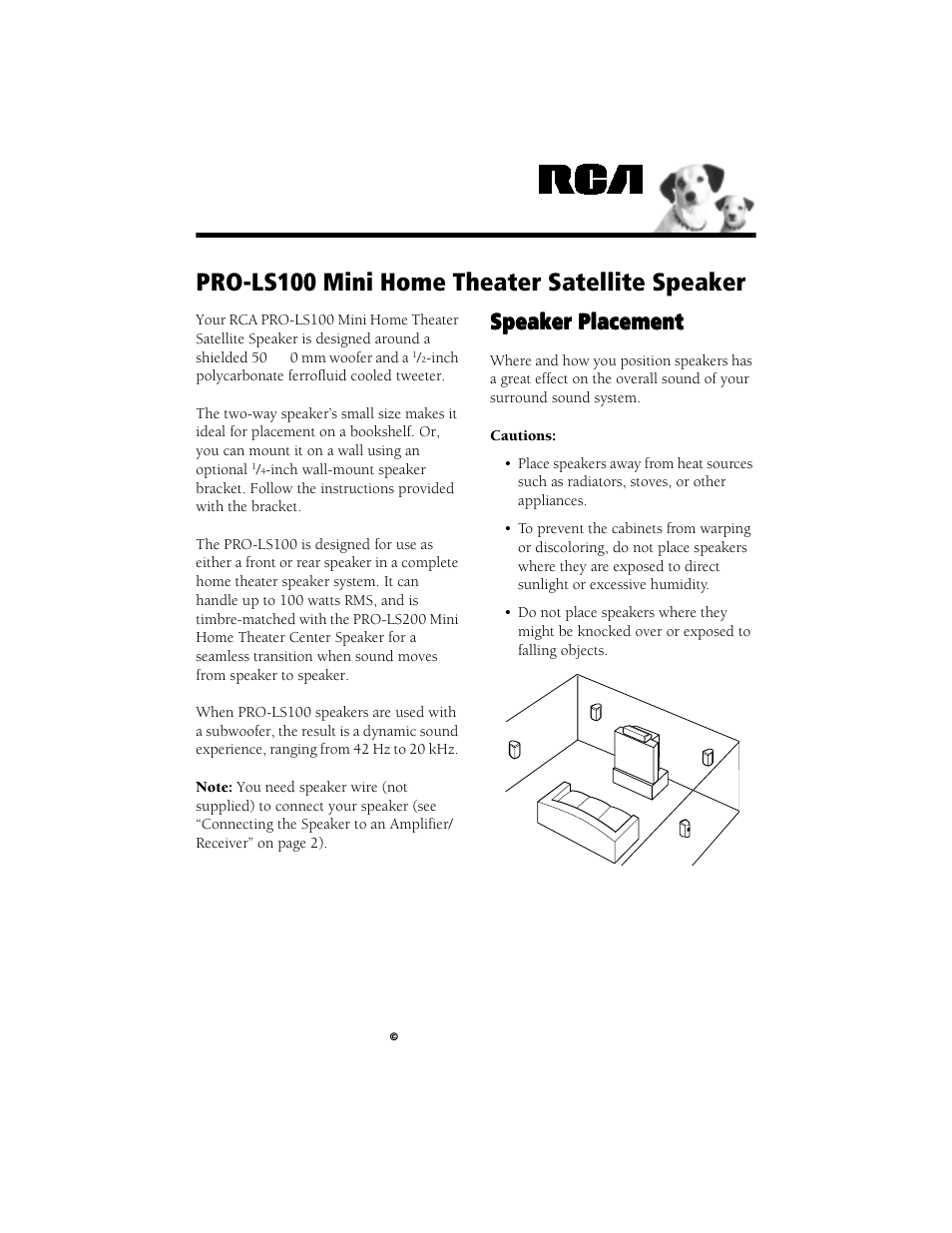 RCA PRO-LS100 User Manual | 4 pages