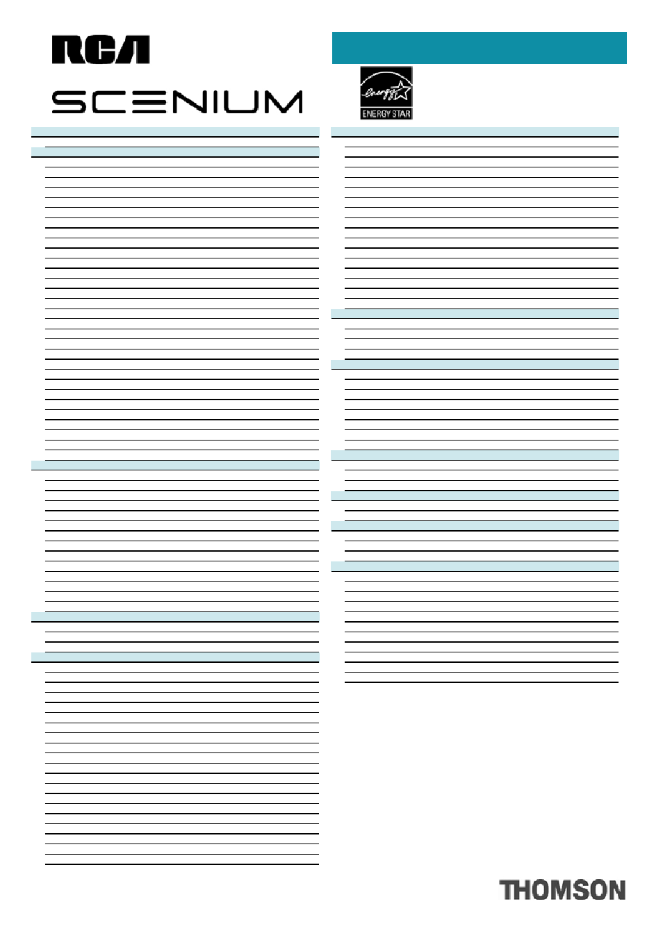 Technical specifications | RCA Scenium RCN615TEEM1 User Manual | Page 2 / 2