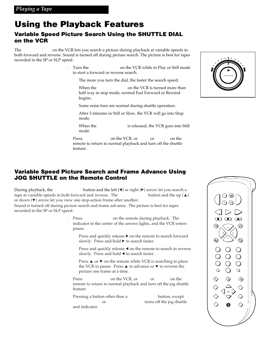 Using the playback features | RCA VR730HF User Manual | Page 30 / 58