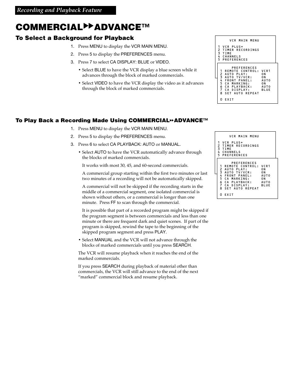 Commercial a advance | RCA VR730HF User Manual | Page 32 / 58