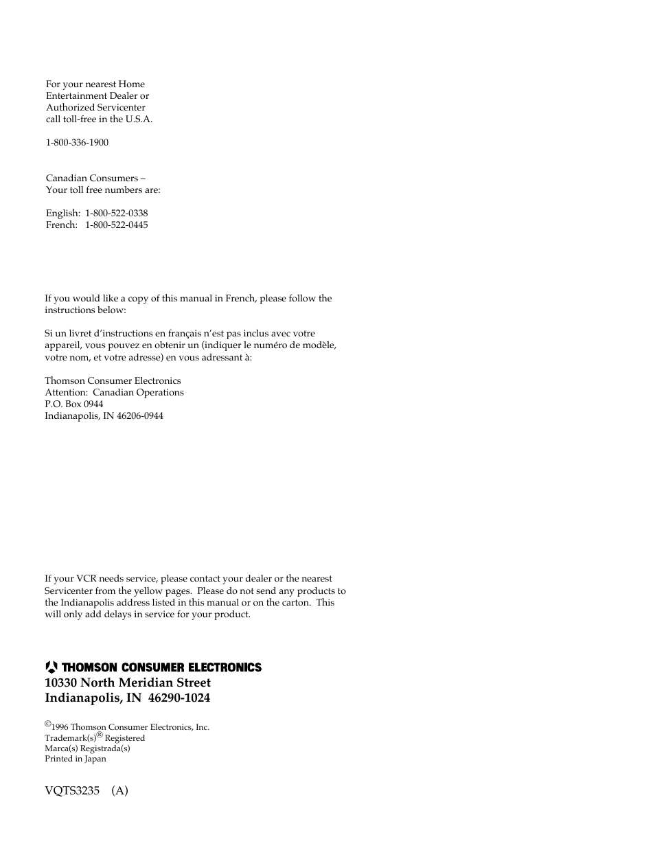 RCA VR730HF User Manual | Page 58 / 58