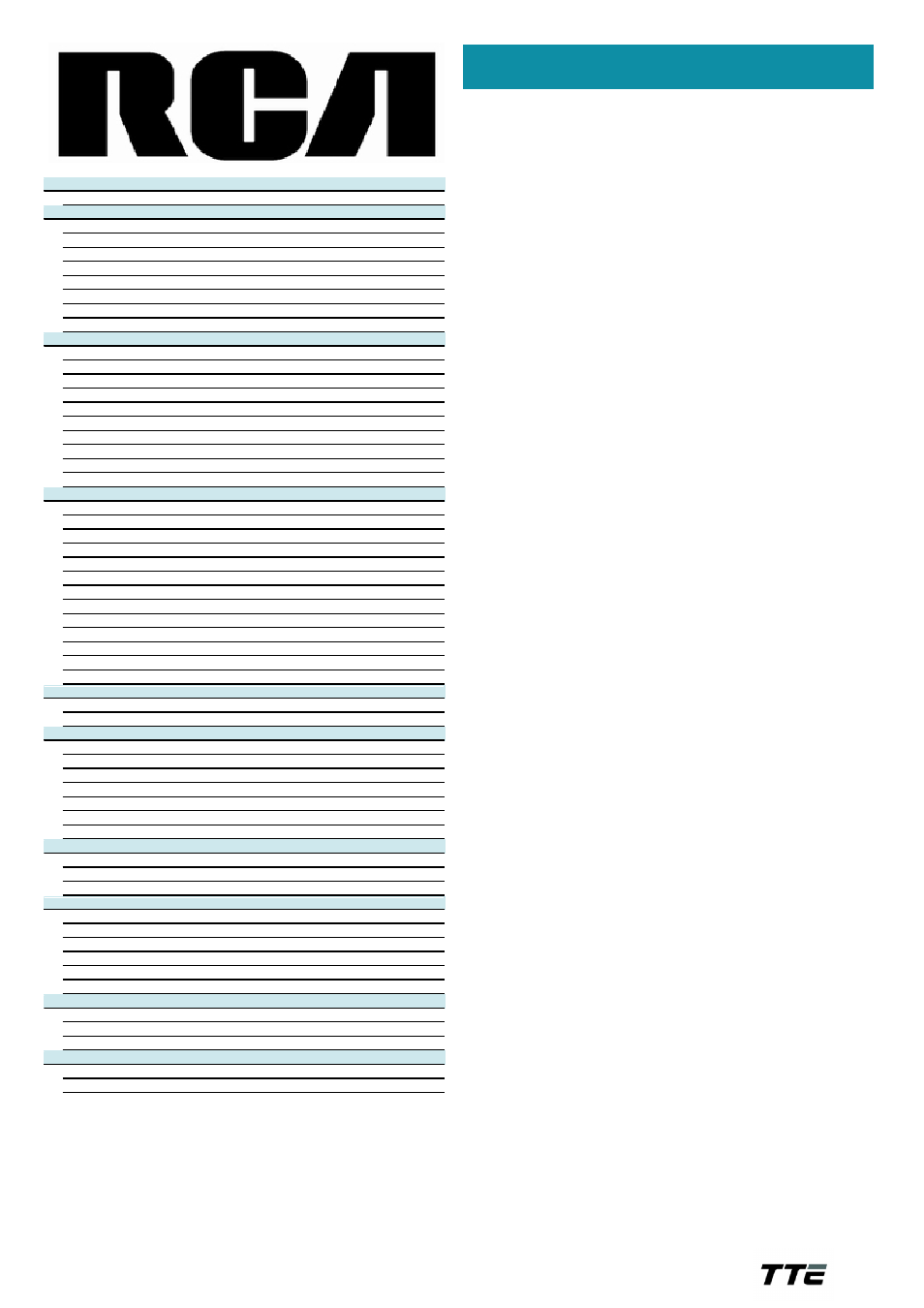 Technical specifications | RCA 27F630T User Manual | Page 2 / 2