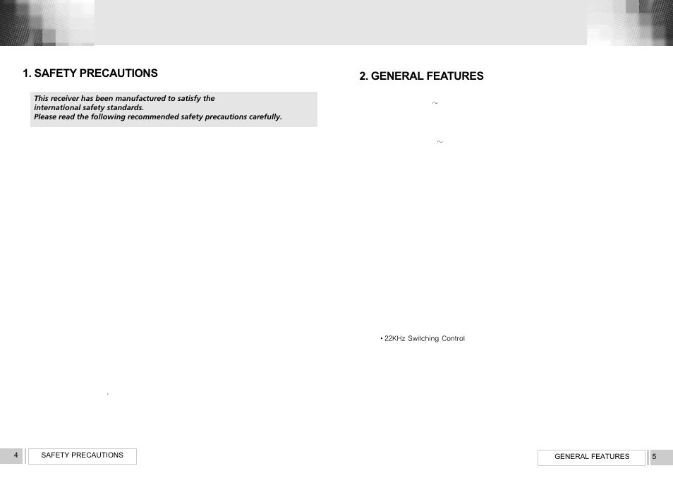 Safety precautions, General features | RCA VS2000 User Manual | Page 4 / 19