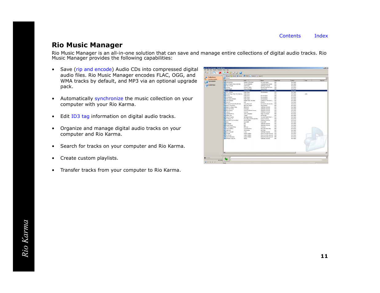 Rio music manager, Also loads, Rio karma | RCA Rio Karma User Manual | Page 15 / 75