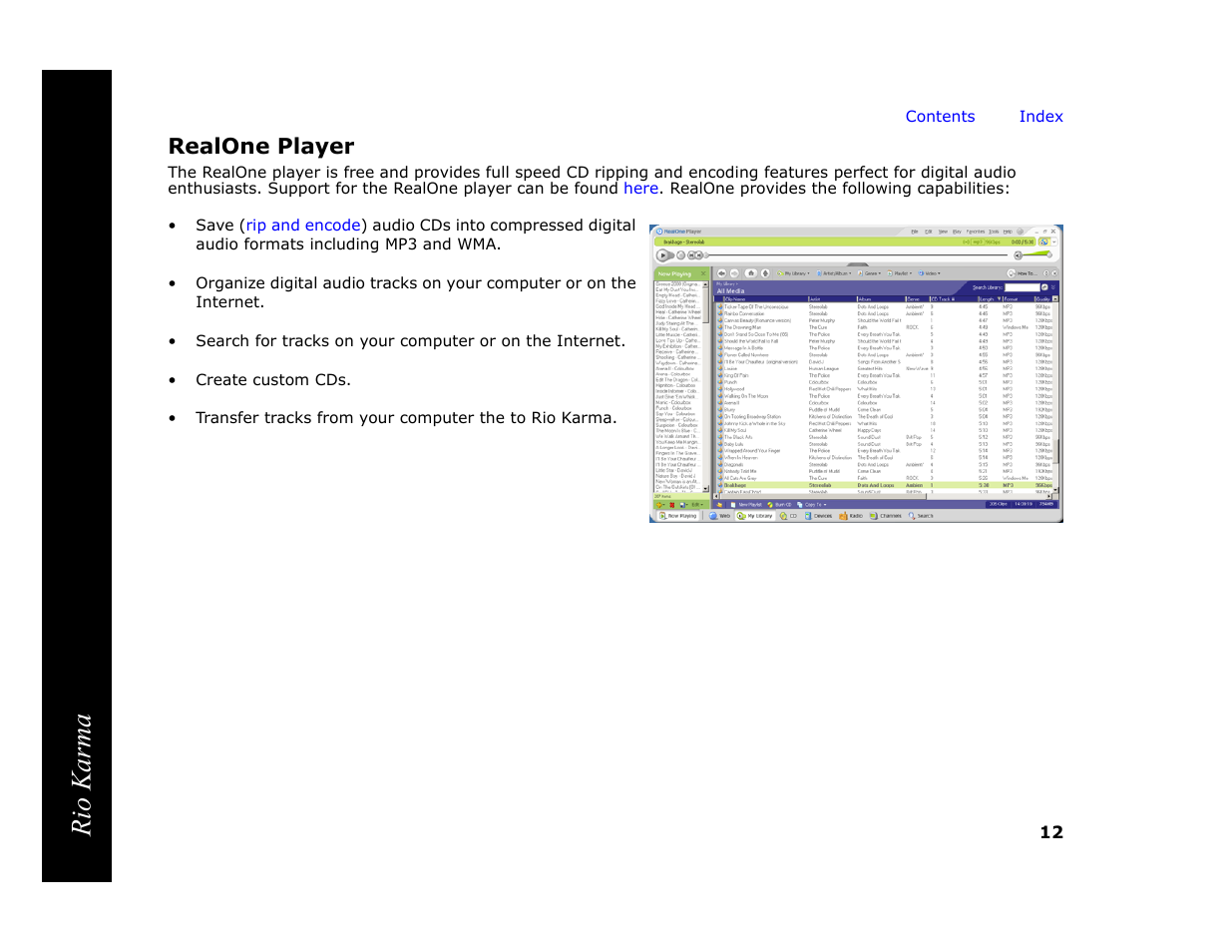 Realone player, Rio karma | RCA Rio Karma User Manual | Page 16 / 75