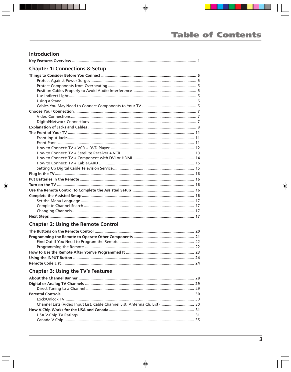 RCA HD52W56 User Manual | Page 5 / 80