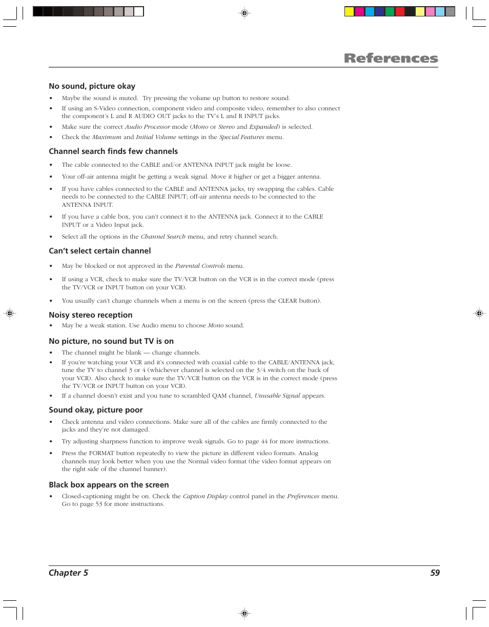 References | RCA HD52W56 User Manual | Page 61 / 80
