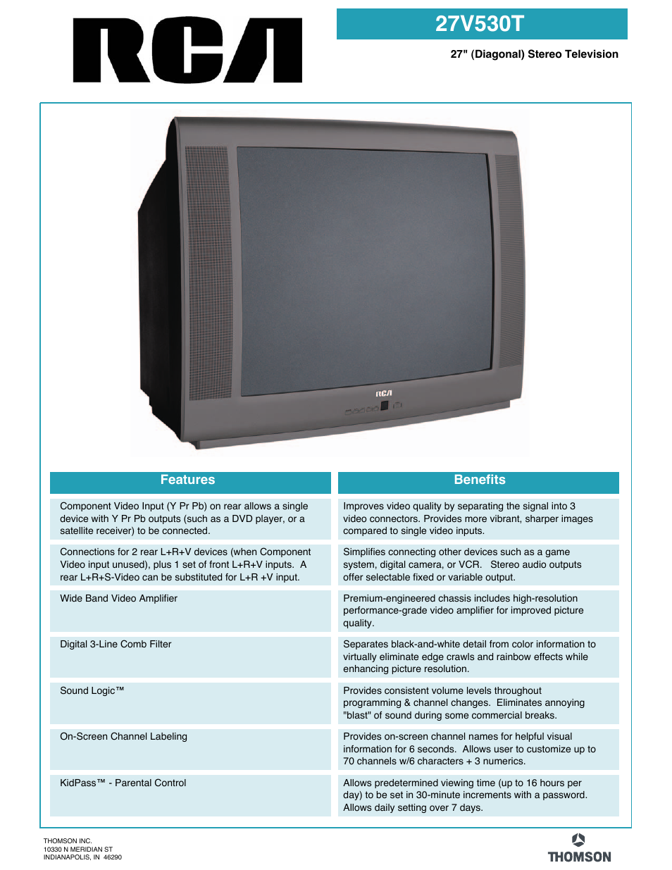 RCA 27V530T User Manual | 2 pages