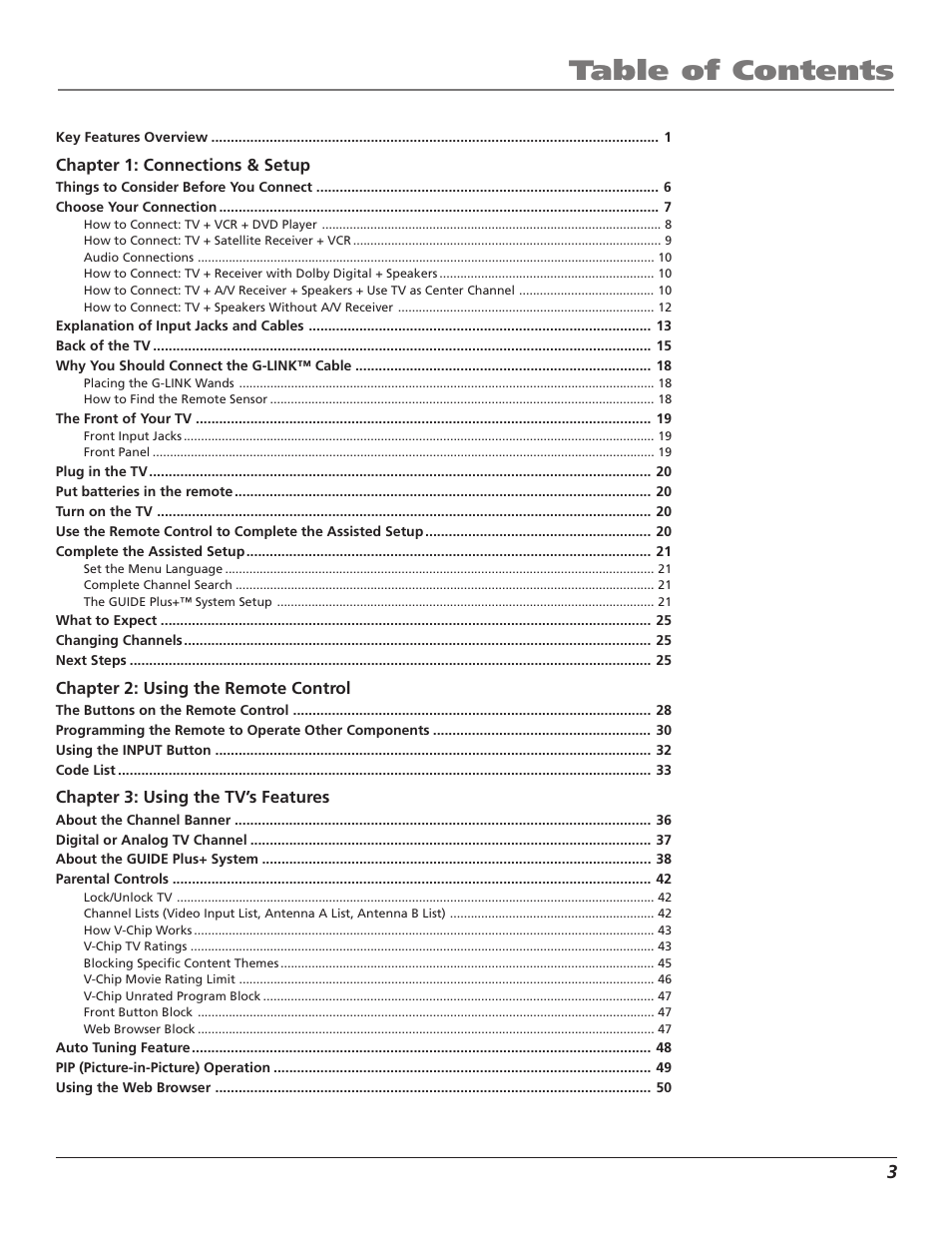 RCA HD65W40 User Manual | Page 5 / 96