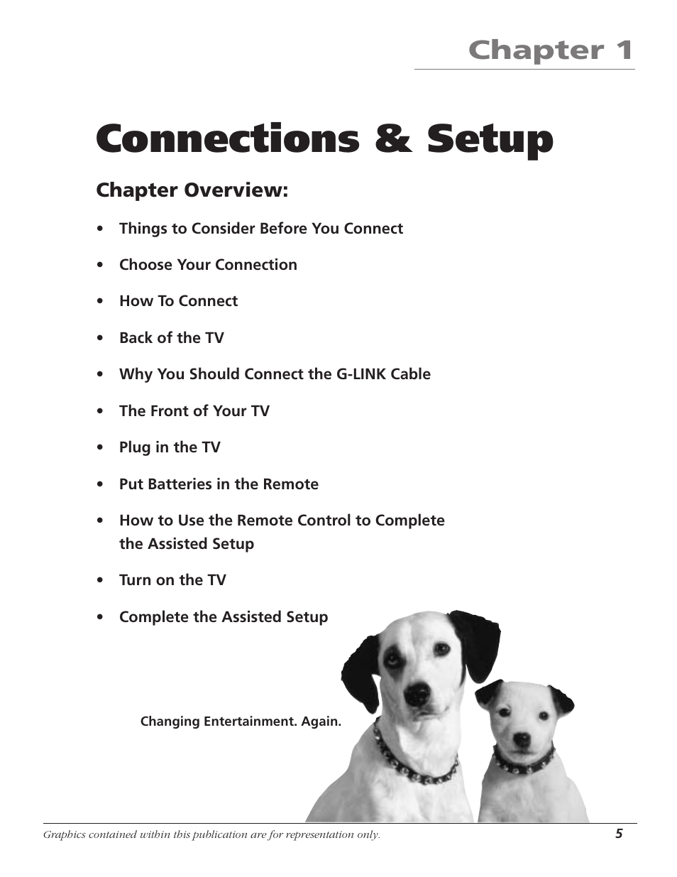 Connections & setup, Chapter 1, Chapter overview | RCA HD65W40 User Manual | Page 7 / 96