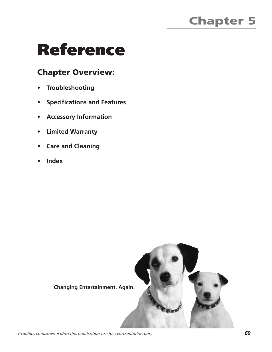 Reference, Chapter 5, Chapter overview | RCA HD65W40 User Manual | Page 71 / 96