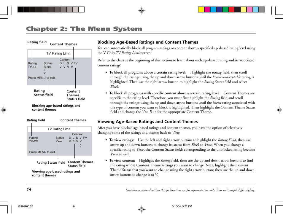 Chapter 2: the menu system | RCA 9V345T User Manual | Page 16 / 24