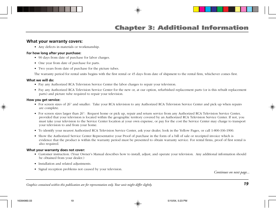 Chapter 3: additional information | RCA 9V345T User Manual | Page 21 / 24