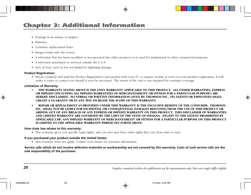 Chapter 3: additional information | RCA 9V345T User Manual | Page 22 / 24