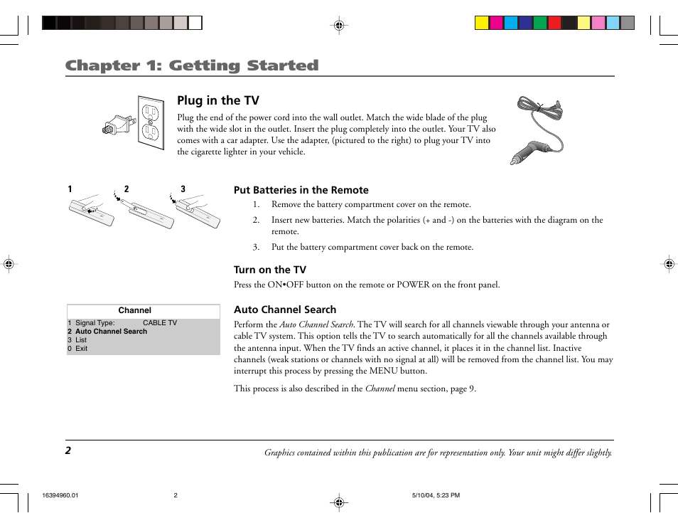 Chapter 1: getting started, Plug in the tv | RCA 9V345T User Manual | Page 4 / 24