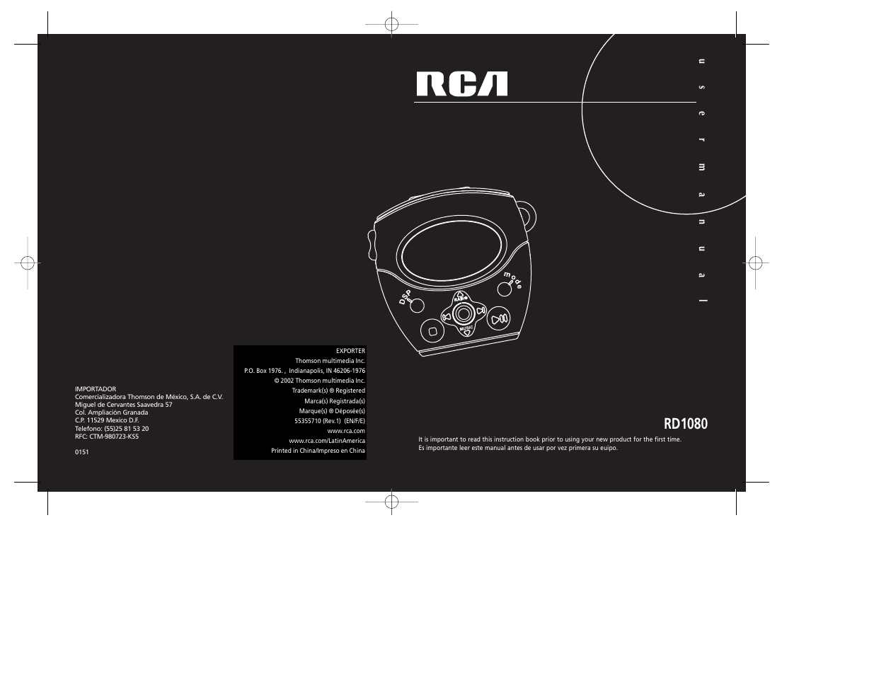 RCA RD1090 User Manual | 10 pages