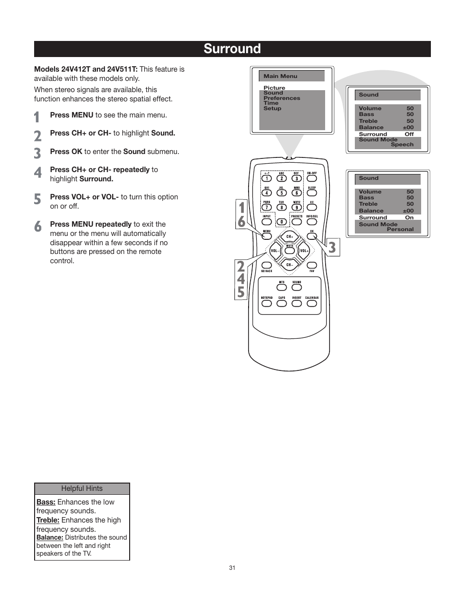 Surround | RCA 24V511T User Manual | Page 32 / 40
