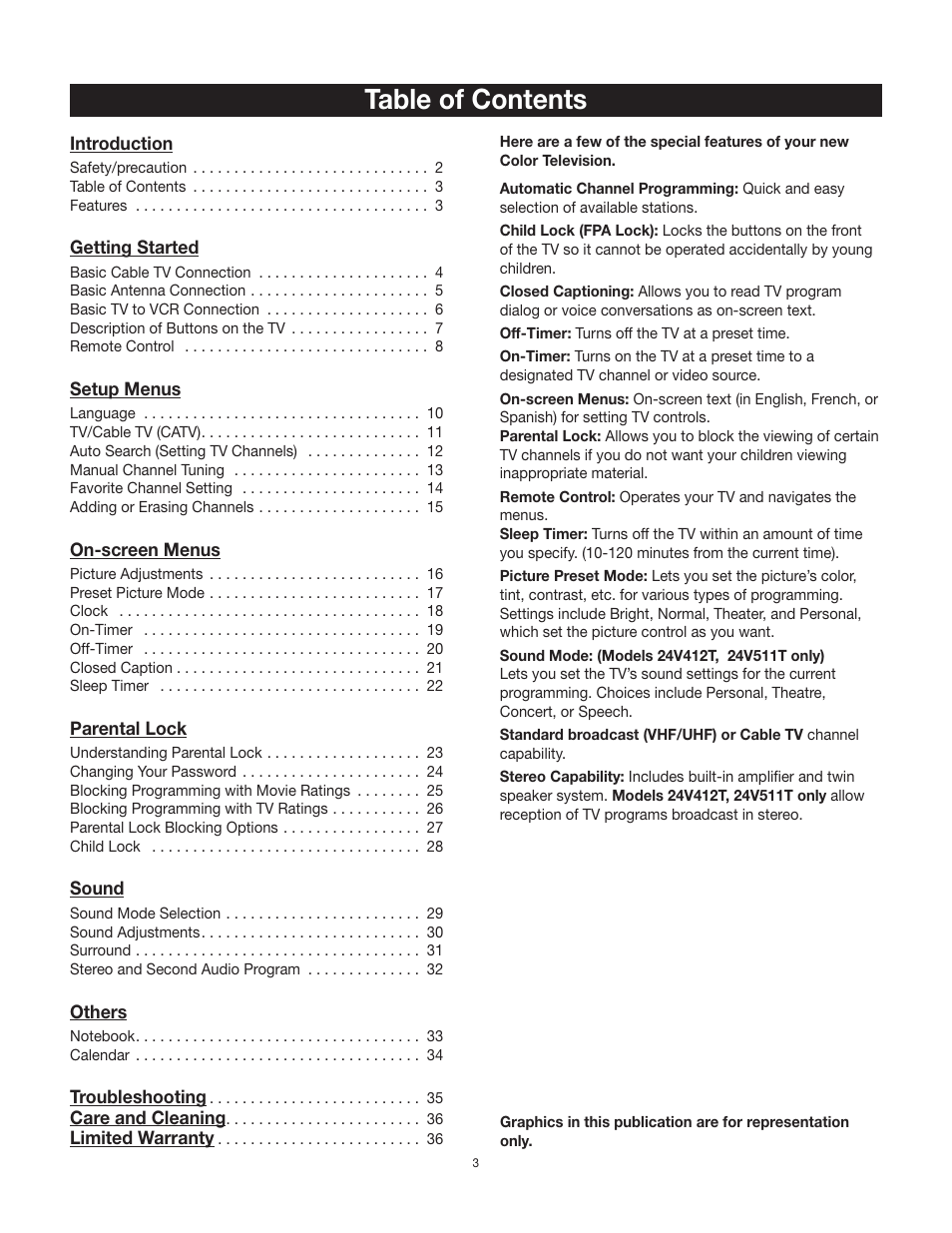 RCA 24V511T User Manual | Page 4 / 40