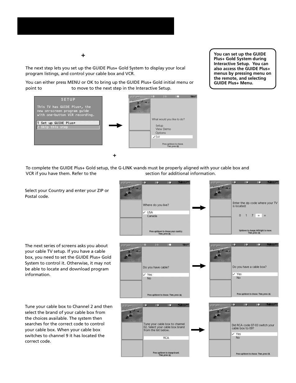 The guide pius+ gold system, Interactive setup, The guide pi | Gold system | RCA Home Theatre P56926 User Manual | Page 16 / 64