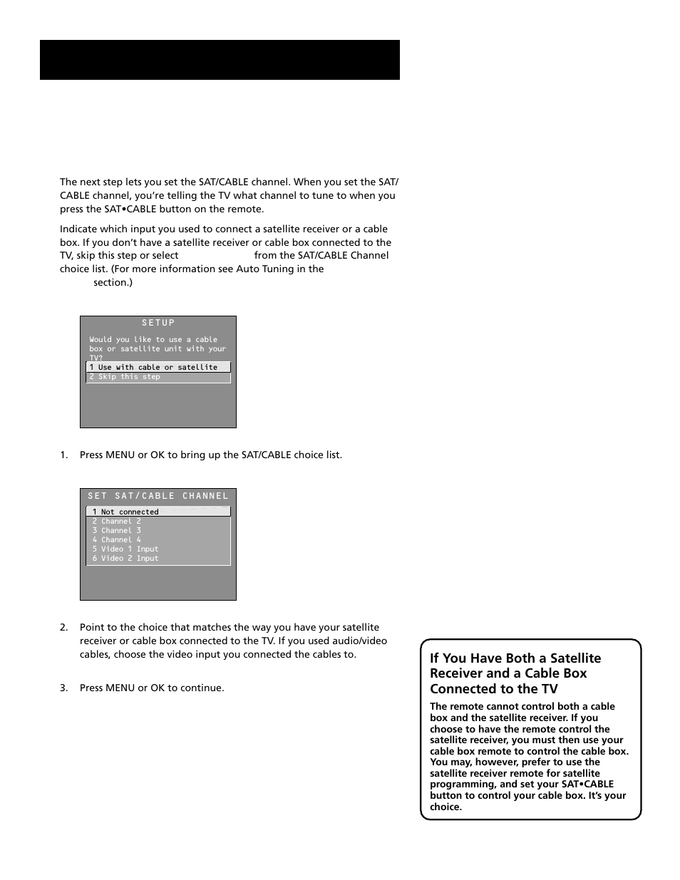 Setting the sat/cable channel (auto tuning), Interactive setup | RCA Home Theatre P56926 User Manual | Page 21 / 64