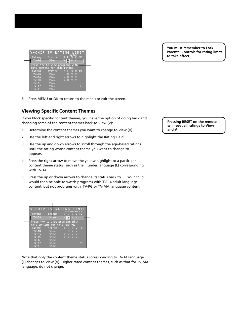 Features and menus, Viewing specific content themes | RCA Home Theatre P56926 User Manual | Page 43 / 64