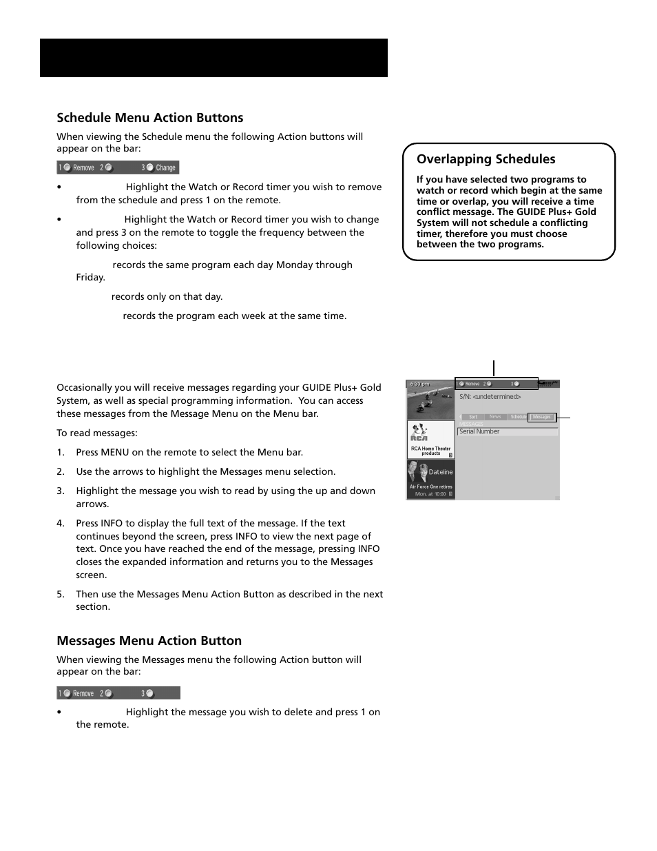 Messages, Features and menus | RCA Home Theatre P56926 User Manual | Page 51 / 64